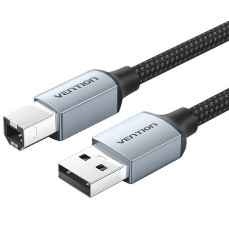 Cable USB 2.0 Impresora Vention CTTHG/ USB Tipo-B Macho - USB Macho/ 480Mbps/ 8m/ Gris