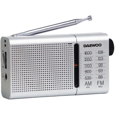 Radio Portátil Daewoo DW1037/ Plateada