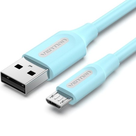 Cable USB 2.0 Vention COLSF/ USB Macho - MicroUSB Macho/ Hasta 60W/ 480Mbps/ 1m/ Azul