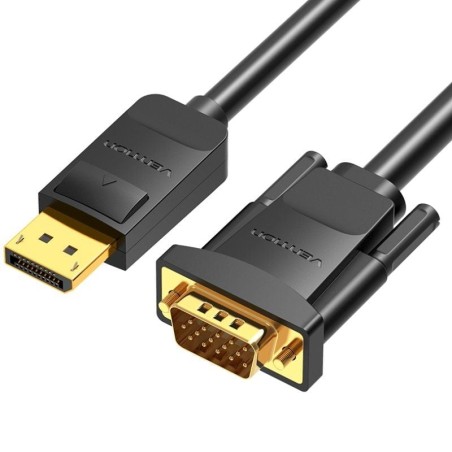 Cable Conversor Vention HBLBI/ VGA Macho - DisplayPort Macho/ 3m/ Negro