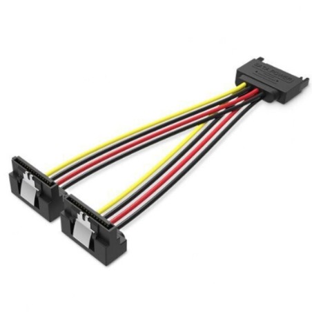 Cable Alimentación Vention KDBBB/ SATA Macho - 2x SATA Hembra/ 15cm/ Negro