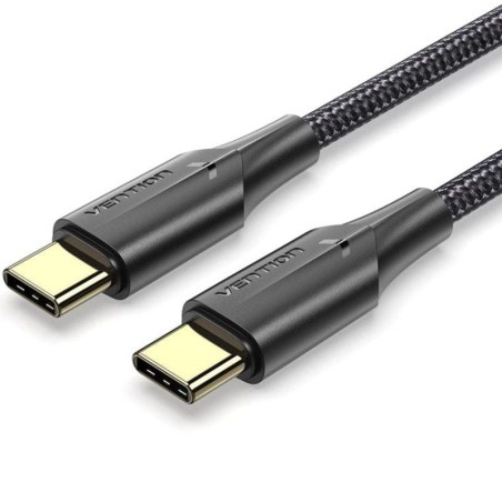 Cable USB 2.0 Tipo-C 3A Vention TAUBG/ USB Tipo-C Macho - USB Tipo-C Macho/ Hasta 60W/ 480Mbps/ 1.5m/ Negro