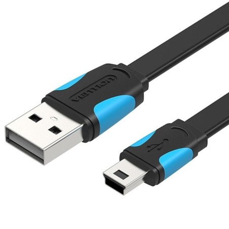 Cable USB 2.0 Vention VAS-A14-B200/ Mini USB Macho - USB Macho/ Hasta 10W/ 480Mbps/ 2m/ Azul y Negro