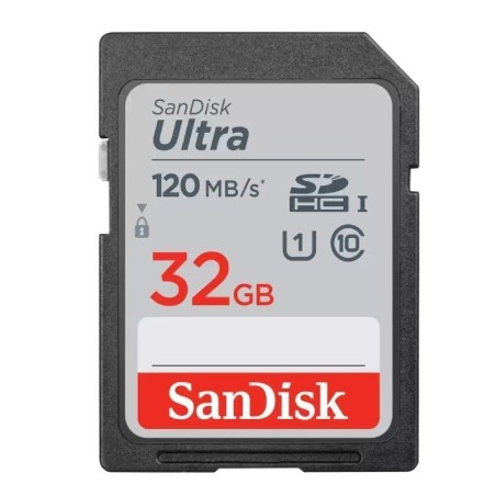 Tarjeta de Memoria SanDisk Ultra 32GB SD HC UHS-I - SDXC/ Clase 10/ 120MBs