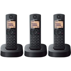 Teléfono Inalámbrico Panasonic KX-TGC313SP/ Pack TRÍO/ Negro