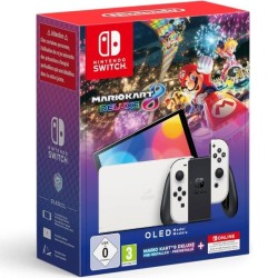 Nintendo Switch OLED/ Incluye Base/ 2 Mandos Joy-Con/ Incluye Juego Mario Kart Deluxe + 12 Meses de Nintendo Switch Online