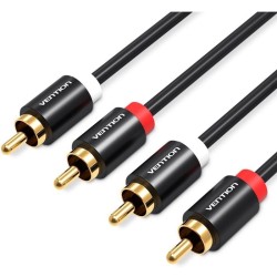 Cable Estéreo Vention VAB-R06-B200/ 2x RCA Macho - 2x RCA Macho/ 2m/ Negro