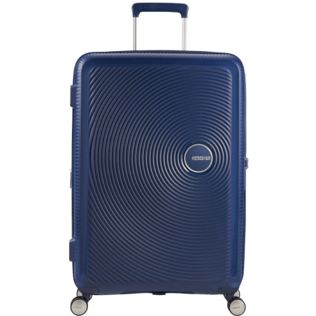 Maleta Mediana American Tourister SoundBox Spinner 67cm/ 67x46.5x29cm/ 4 Ruedas/ Azul Marino