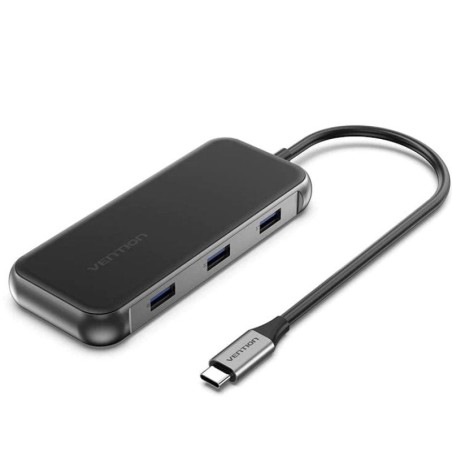 Docking USB Tipo-C Vention TFKHB/ 1xHDMI 4K/ 3xUSB/ 1xRJ45/ 1xVGA/ 1xUSB Tipo-C PD/ Gris