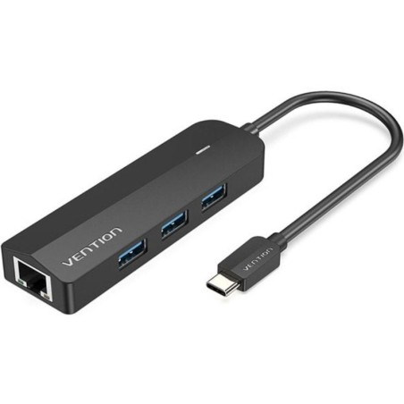 Docking USB Tipo-C Vention TGPBB/ 3xUSB/ 1xRJ45/ 1xMicro B PD/ Negro