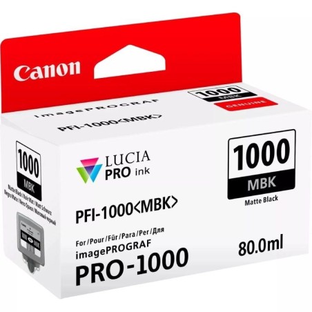 Cartucho de Tinta Original Canon PFI-1000MBK/ Negro Mate