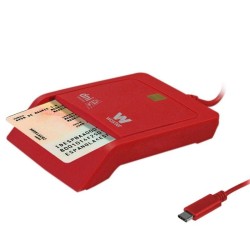 Lector de DNI y Tarjetas Woxter PE26-199/ Rojo/ USB 2.0