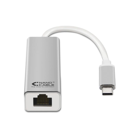 Adaptador USB Tipo-C - RJ45 Nanocable 10.03.0402/ 1000Mbps