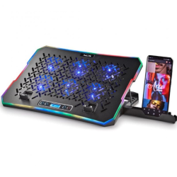 Soporte Refrigerante NGS Hero Stand para Portátiles hasta 15.6'/ Iluminación LED