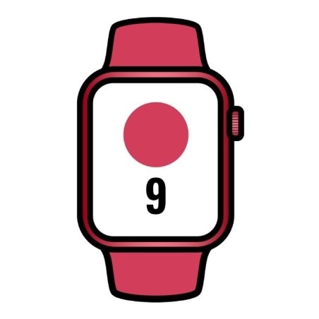 Apple Watch Series 9/ GPS/ 41mm/ Cellular/ Caja de Aluminio Rojo/ Correa Deportiva Rojo S/M