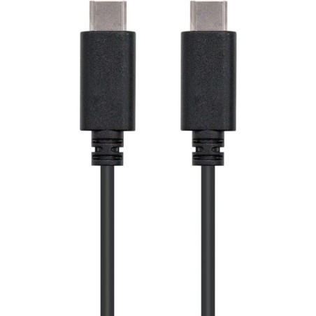 Cable USB 2.0 Tipo-C Nanocable 10.01.2301/ USB Tipo-C Macho - USB Tipo-C Macho/ 1m/ Negro