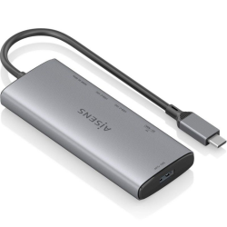 Docking USB Tipo-C Aisens ASUC-6P029-GR/ 1xHDMI/ 1xUSB/ 2xUSB Tipo-C/ 1xLector de Tarjetas/ Gris