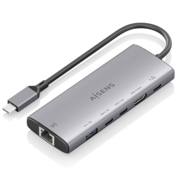 Docking USB Tipo-C Aisens ASUC-6P030-GR/ 1xHDMI/ 1xUSB/ 2xUSB Tipo-C/ 1xRJ45/ 1xUSB Tipo-C PD/ Gris
