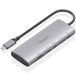 Docking USB Tipo-C Aisens ASUC-7P031-GR/ 1xHDMI/ 1xUSB/ 2xUSB Tipo-C/ 1xLector Tarjetas/ 1xUSB Tipo-C PD/ Gris