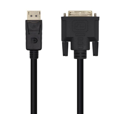 Cable Conversor Aisens A125-0463/ DisplayPort Macho - DVI Macho/ Hasta 5W/ 2300Mbps/ 3m/ Negro