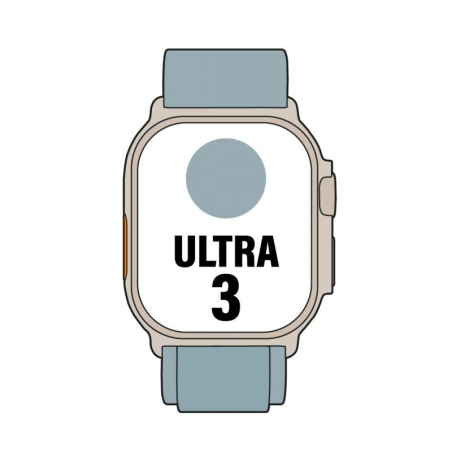 Apple Watch Ultra 3/ GPS/ Cellular/ 49mm/ Caja de Titanio Natural/ Correa Loop Alpine Azul Claro M