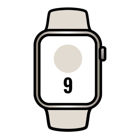 Apple Watch Series 9/ GPS/ Cellular/ 41mm/ Caja de Aluminio Blanco Estrella/ Correa Deportiva Blanco Estrella S/M