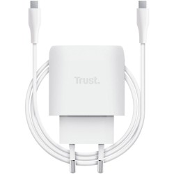 Cargador de Pared GaN Trust Maxo 45W Compatible con Apple/ 1xUSB Tipo-C/ Incluye Cable USB Tipo-C/ 45W