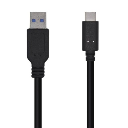 Cable USB 3.1 Tipo-C Aisens A107-0450/ USB Tipo-C Macho - USB Macho/ 1.5m/ Negro