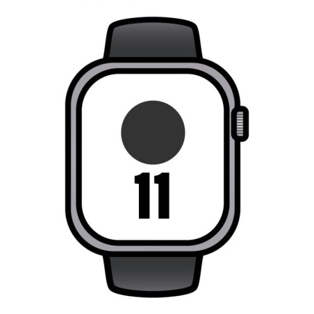 Apple Watch Series 11/ GPS/ 46mm/ Gris Espacial/ Correa Deportiva Negra (S/M)