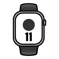 Apple Watch Series 11/ GPS/ Cellular/ 42mm/ Gris Espacial/ Correa Deportiva Negra (M/L)