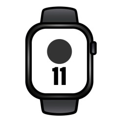 Apple Watch Series 11/ GPS/ Cellular/ 46mm/ Titanio Negro Pizarra/ Correa Deportiva Negro Pizarra S/M