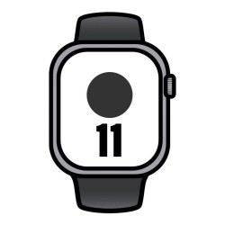 Apple Watch Series 11/ GPS/ 42mm/ Gris espacial/ Correa Deportiva Negra (M/L)