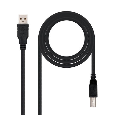 Cable USB 2.0 Impresora Nanocable 10.01.0105-BK/ USB Tipo-B Macho - USB Macho/ 4.5m/ Negro