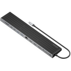 Hub USB Tipo-C Aisens ASUC-13P042-GR/ 2xUSB Tipo-C/ 1xUSB Tipo-C PD/ 2xUSB/ 2xHDMI/ 1xDisplayPort/ 1xLector de Tarjetas/ 1xJack 