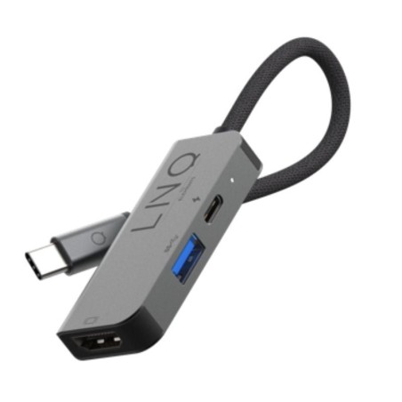 Docking USB Tipo-C Linq LQ48000/ 1x USB Tipo-C Macho/ 1x HDMI 4K Hembra/ 1x USB/ USB Tipo-C PD/ Gris