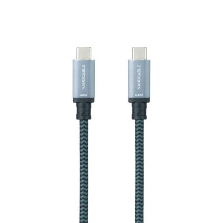 Cable USB 3.2 Tipo-C Nanocable 10.01.4103-COMB/ USB Tipo-C Macho - USB Tipo-C Macho/ Hasta 100W/ 20Gbps/ 3m/ Gris y Negro