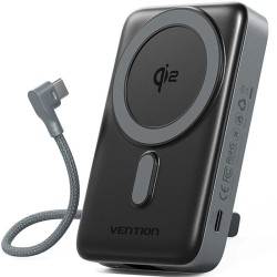 Powerbank 10000mAh Vention FKHH0/ 35W/ Wireless/ Gris/ Incluye Cable USB TIpo-C