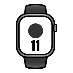 Apple Watch Series 11/ GPS/ Cellular/ 42mm/ Titanio Natural/ Correa Deportiva Negra (M/L)