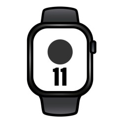Apple Watch Series 11/ GPS/ Cellular/ 42mm/ Titanio Negro/ Pizarra Correa Deportiva Negro (M/L)