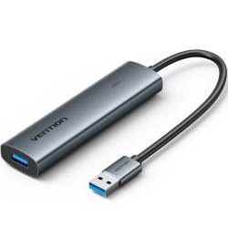 Hub USB 3.0 Vention TGXHB/ 1xUSB Tipo-C/ 3xUSB/ 1xUSB Tipo-C PD/ Gris