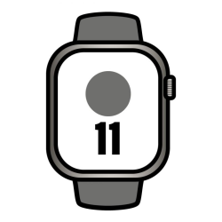 Apple Watch Series 11/ GPS/ Cellular/ 46mm/ Titanio Natural/ Correa Deportiva Gris Piedra M/L