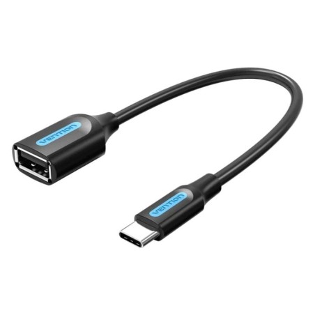 Cable USB 2.0 Vention CCSBB/ USB Tipo-C Macho - USB Hembra/ 15cm/ Negro