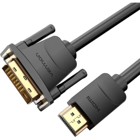 Cable Conversor Vention ABFBF/ DVI Macho - HDMI Macho/ 1m/ Negro