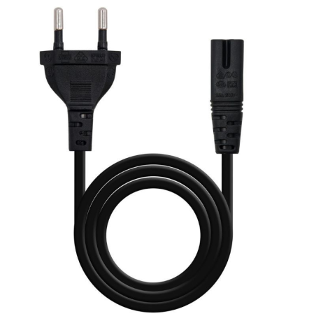 Cable Alimentación Forma 8 Nanocable 10.22.0402-L300/ CEE7/16 Macho - C7 Hembra/ 3m/ Negro