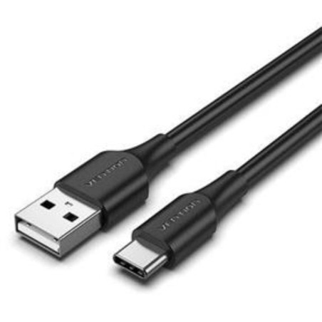 Cable USB 2.0 Tipo-C Vention CTHBI/ USB Tipo-C Macho - USB Macho/ Hasta 60W/ 480Mbps/ 3m/ Negro