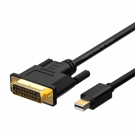 Cable Conversor Mini DisplayPort Aisens A125-0363/ Mini DisplayPort Macho - DVI Macho/ 2m/ Negro