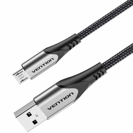 Cable USB 2.0 Vention COAHH/ microUSB Macho - USB Macho/ Hasta 60W/ 480Mbps/ 2m/ Gris