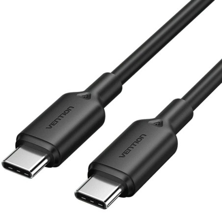 Cable USB 2.0 Tipo-C 3A Vention TRCBH/ USB Tipo-C Macho - USB Tipo-C Macho/ Hasta 60W/ 480Mbps/ 2m/ Negro