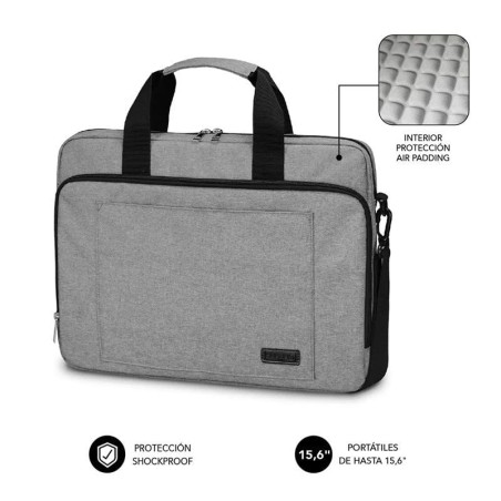 Maletín Subblim Air Padding Laptop Bag para Portátiles hasta 15.6'/ Cinta para Trolley/ Gris