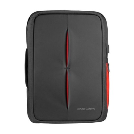 Mochila Mars Gaming MB2 para Portátil hasta 17.3'/ Puerto USB/ Antirrobo/ Impermeable/ Gris y Roja